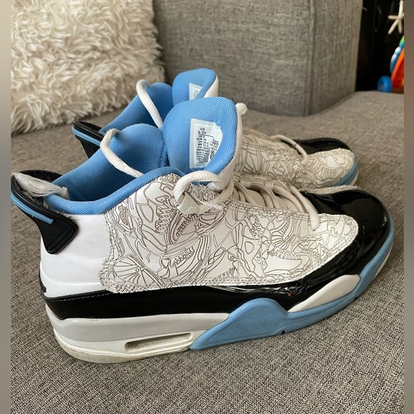 Jordan dub zero GS Legend blue gray graphics sneakers youth sz 6.5 DV1360-114 - Picture 1 of 14